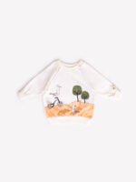 Ensemble 2 Pièces Vêtement Bébé – Sweat et Pantalon Imprimé Motif Vélo (Blanc) – Image 3