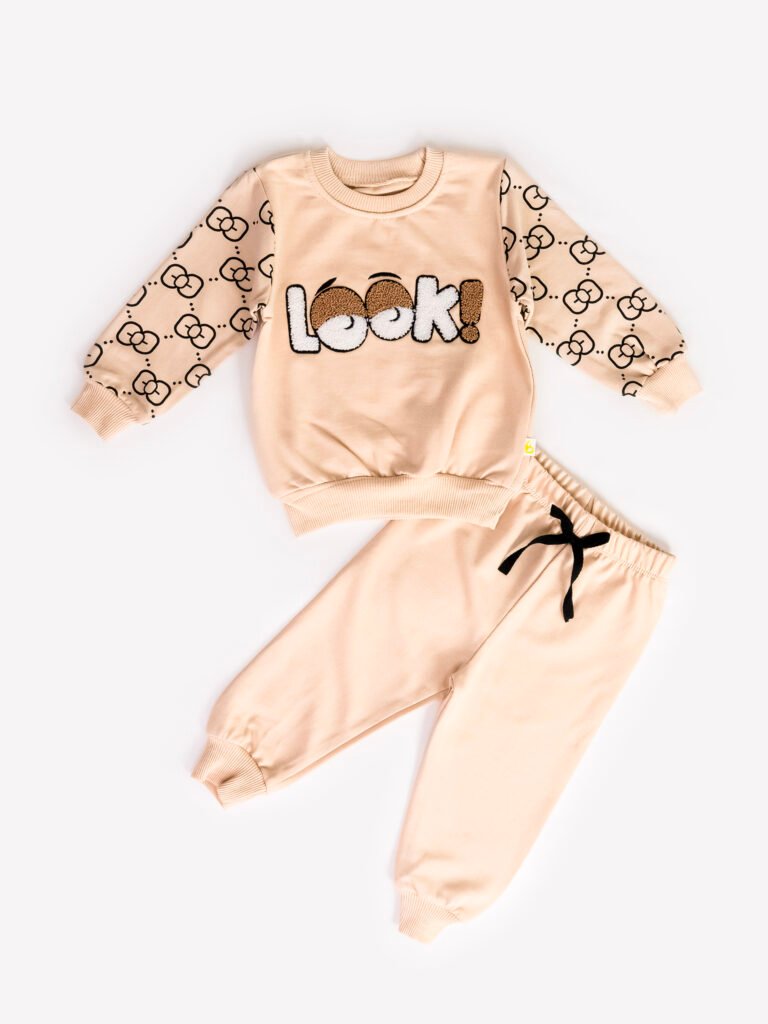 Ensemble 2 Pièces Vêtement Bébé Garçon - Sweatshirt "Look!" & Pantalon Douillet