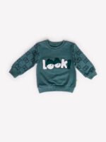 Ensemble 2 Pièces Vêtement Bébé Garçon - Sweatshirt "Look!" & Pantalon Douillet (Vert) – Image 3