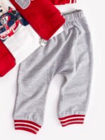 Ensemble 3 Pièces Vêtement bébé Garçon - Veste, T-shirt & Pantalon Hi Boy (Rouge) – Image 2