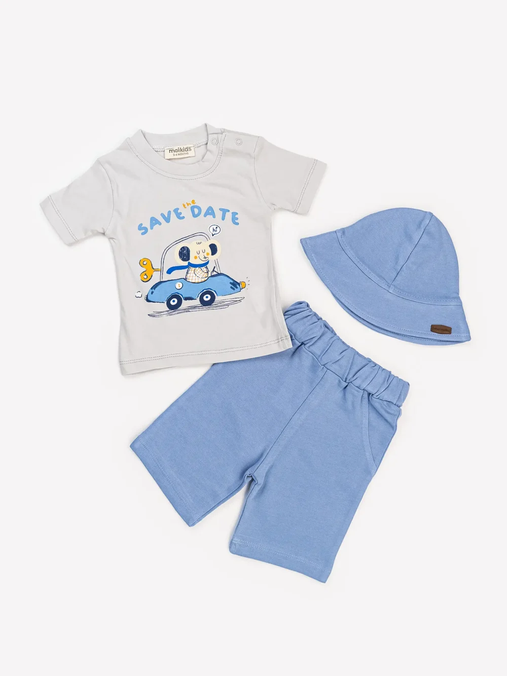 B-49-blue-1 Ensemble "Petit Pilote" - Collection Été - 100% Coton Oeko-Tex – Image 1