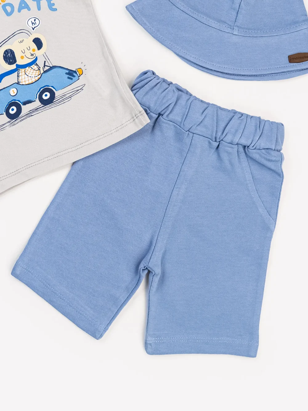 B-49-blue Ensemble "Petit Pilote" - Collection Été - 100% Coton Oeko-Tex – Image 3