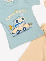 Ensemble "Petit Pilote" - Collection Été - 100% Coton Oeko-Tex (Turquoise) – Image 2