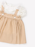 Robe "Mademoiselle Précieuse" - Collection Été - 100% Coton Oeko-Tex (Beige) – Image 3