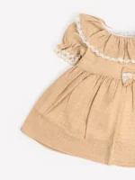 Robe "Petite Princesse" - Collection Été - 100% Coton Oeko-Tex (Beige) – Image 3