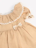 Robe "Petite Princesse" - Collection Été - 100% Coton Oeko-Tex (Beige) – Image 2