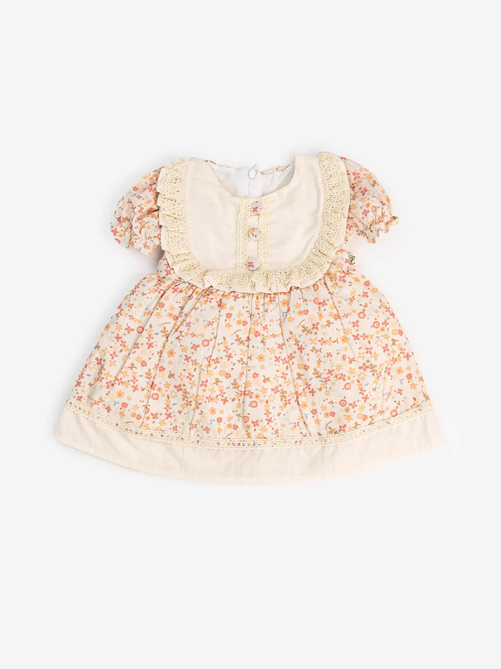 G-47-2-1 Robe "Jardin Secret" - Collection Été - 100% Coton Oeko-Tex (Rose) – Image 1
