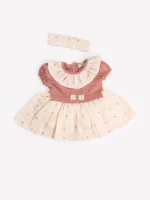 Robe + Bandeau "Petite Fleur" - Collection Été - 100% Coton Oeko-Tex (Marron)