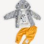 Ensemble 3 Pièces Vêtement Bébé Garçon - Veste Pingouins, T-shirt & Pantalon Jaune